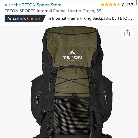 TETON SPORTS Scout 3400 55L Internal Frame Hiking Backpack - Picture 1 of 3